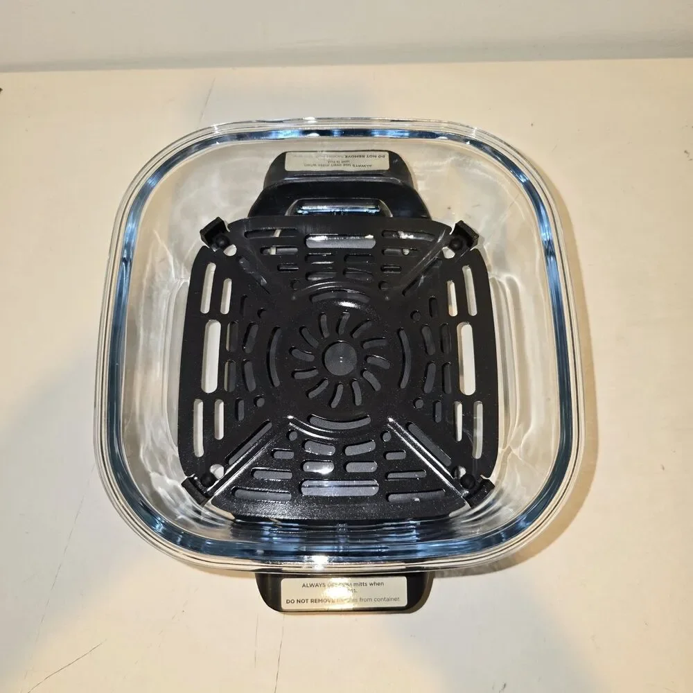 Ninja FN101GY Crispi Small 6 Cup Glass Container Dish and Crisper Plate With Lid